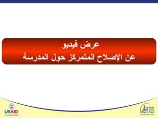 عرض فيديو  عن الإصلاح المتمركز حول المدرسة 