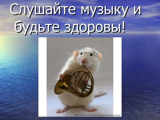 Слушайте музыку и  будьте здоровы! 