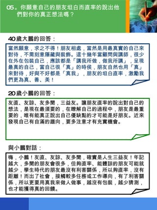 人生問卷 與小鵬跨時空對話