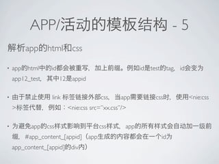 APP/                                                  -5
        app html css

?   app html     id                                 id test tag id
    app12_test        12 appid

?                link                css    app          css         <nie:css
    >                   <nie:css src=/slideshow/ss-3961460/3961460/xx.css/>

?         app css                   css       app
        #app_content_[appid] app                           id
    app_content_[appid] div
 