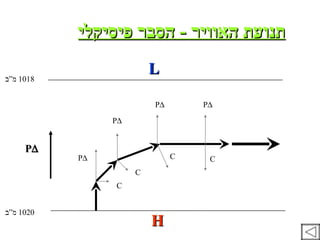 תנועת האוויר  -  הסבר פיסיקלי 1020   מ”ב H 1018   מ”ב L P  P  P  P  P  C C C C 