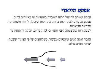 אפקט הוואדי אפקט שגורם לתיעול הרוח העוברת בוואדיות או באזורים צרים . אפקט זה גורם להתחזקות ברוח .  התחזקות שיכולה להיות משמעותית מבחינת העוצמות . למשל : רוח שעוצמתה לפני וואדי כ - 15  קשרים ,  יכולה להתחזק עד  ל - 25  קשרים במעברה דרך הוואדי . הדבר דומה למים שיוצאים מצינור .  כשלוחצים על פי הצינור עוצמת יציאת המים גדלה . 