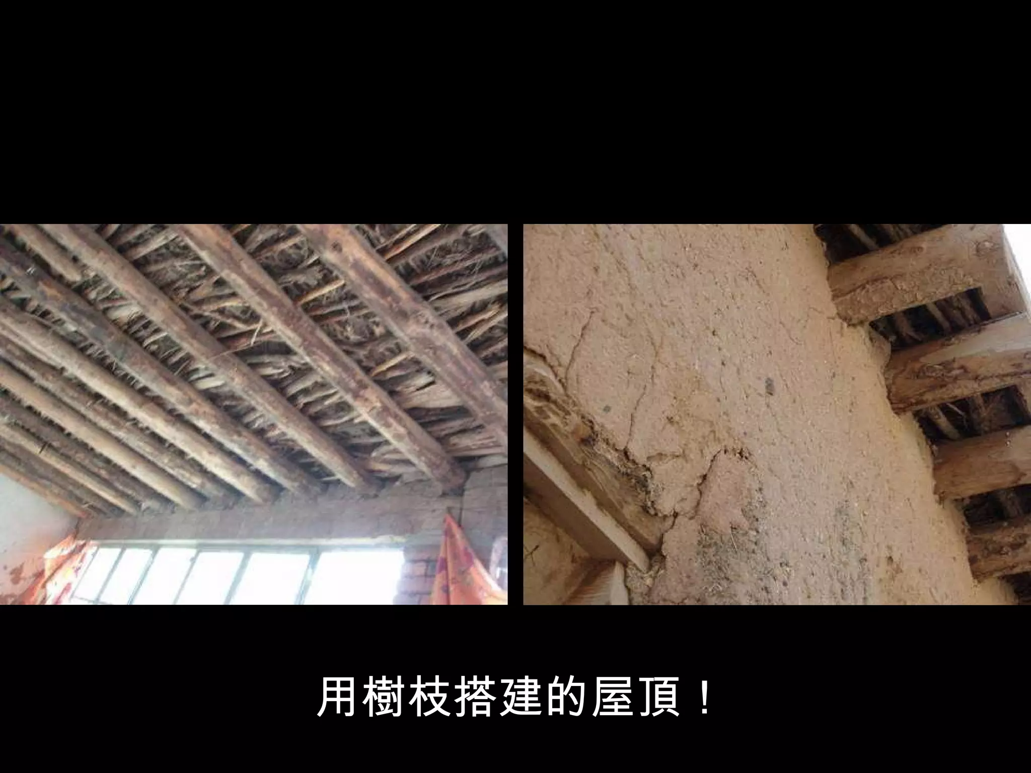 用樹枝搭建的屋頂！ 