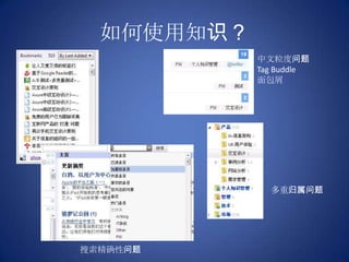 如何使用知识？中文粒度问题Tag Buddle面包屑多重归属问题搜索精确性问题