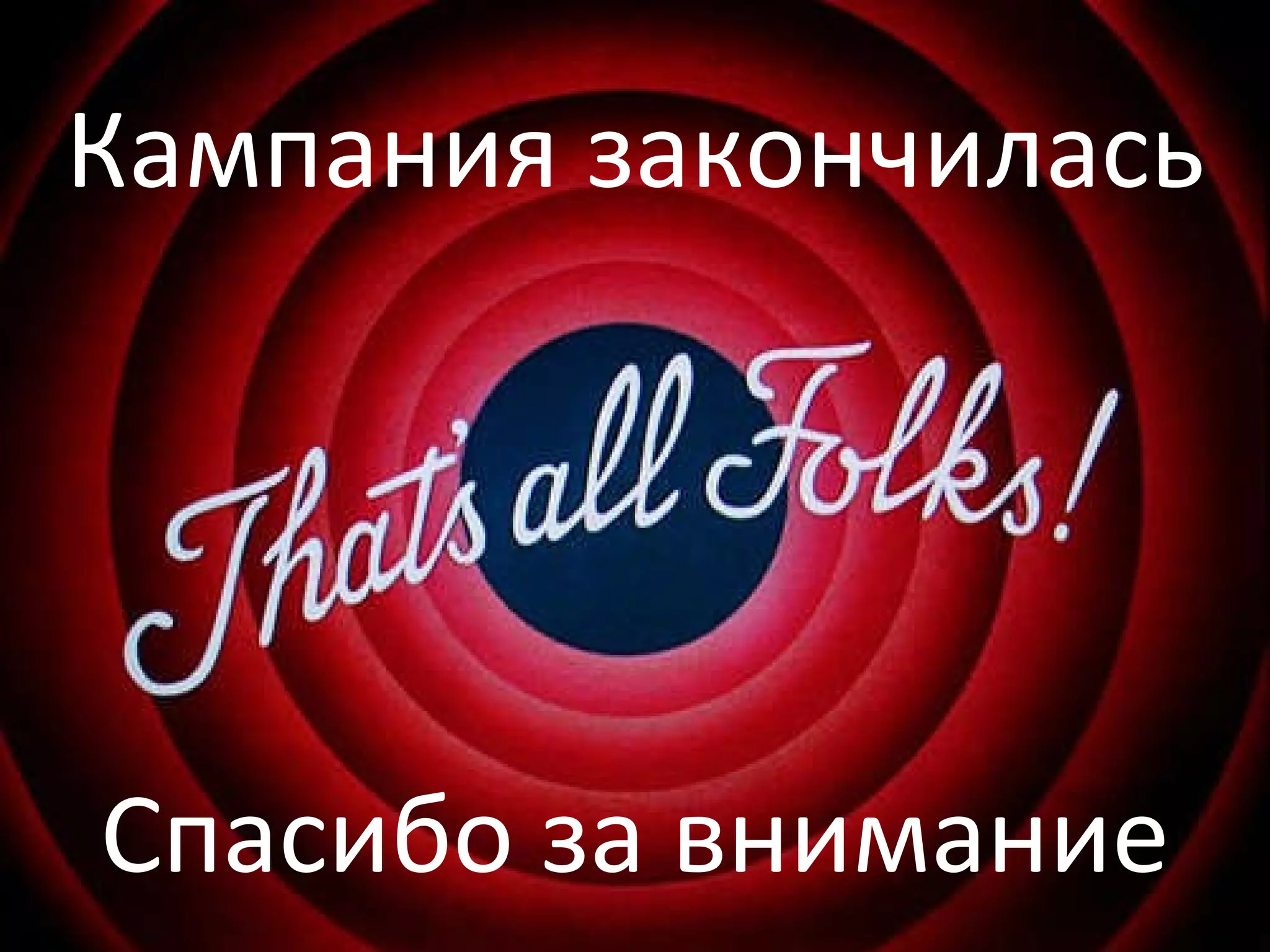 Кампания закончилась Спасибо за внимание 