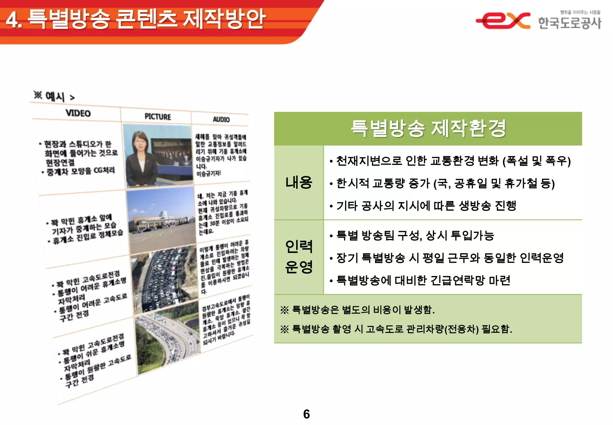 4. 특별방송 콘텐츠 제작방안6