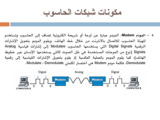 مكونات شبكات الحاسوب 