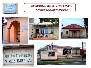 ΚΟΙΝΟΤΗΤΑ -  ΚΑΠΗ - ΑΓΡΟΦΥΛΑΚΗ ΑΓΡΟΤΙΚΟΣ ΣΥΝΕΤΑΙΡΙΣΜΟΣ 