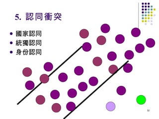 5.  認同衝突 國家認同 統獨認同 身份認同 