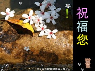 祝 福 您 ！ 您可以按鍵離開或等音樂完。 