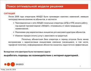 Акадо о мониторинге социальных медиа | PPT