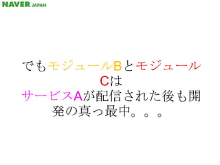 でもモジュールBとモジュールCはサービスAが配信された後も開発の真っ最中。。。