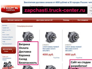zapchasti.truck-center.ru Сайт на стадии разработки! Витрина Оплата Доставка Корзина Склад  Безопасность 