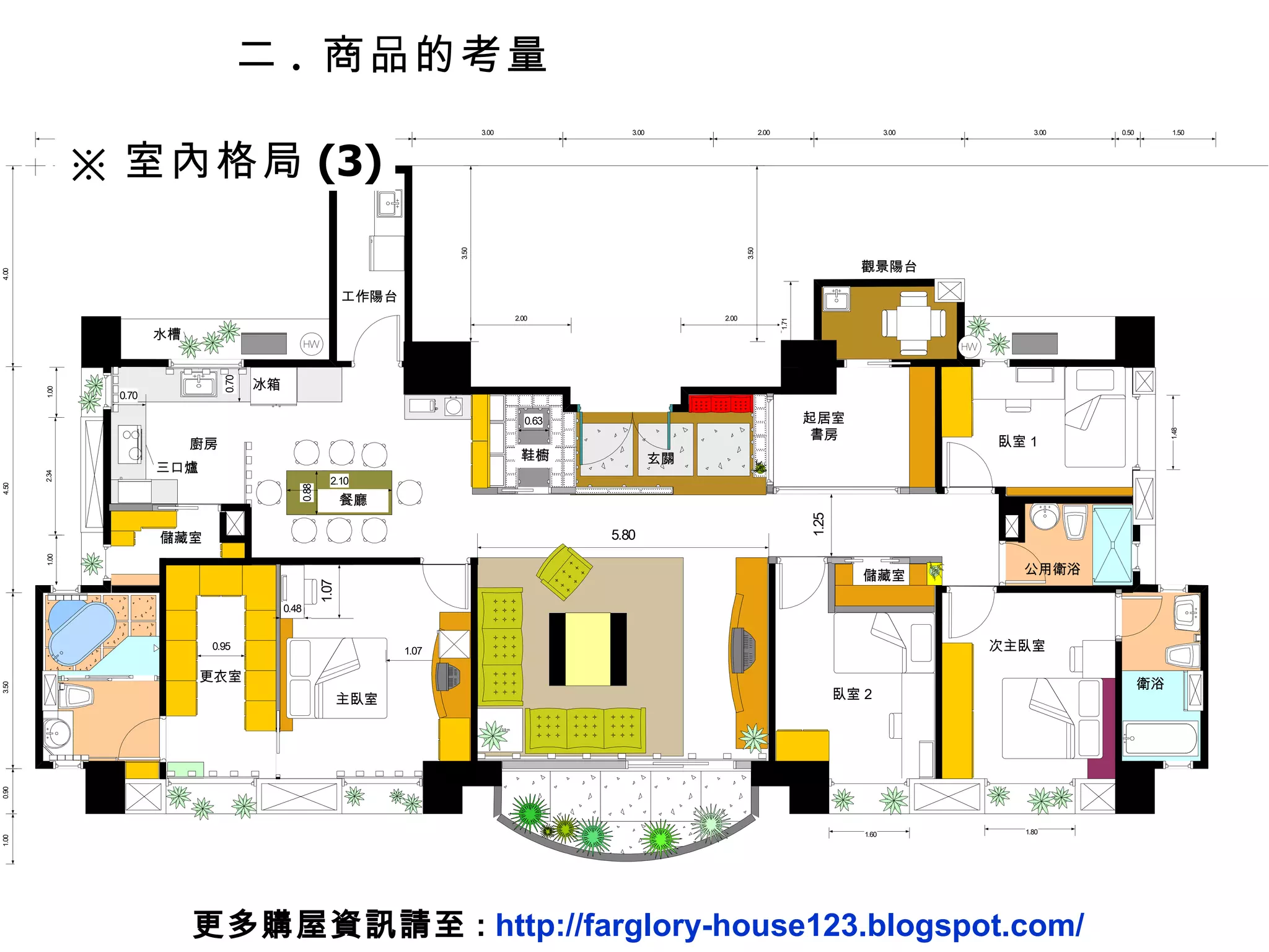 二 .  商品的考量 ※ 室內格局 (3) 更多購屋資訊請至 :  http://farglory-house123.blogspot.com/ 