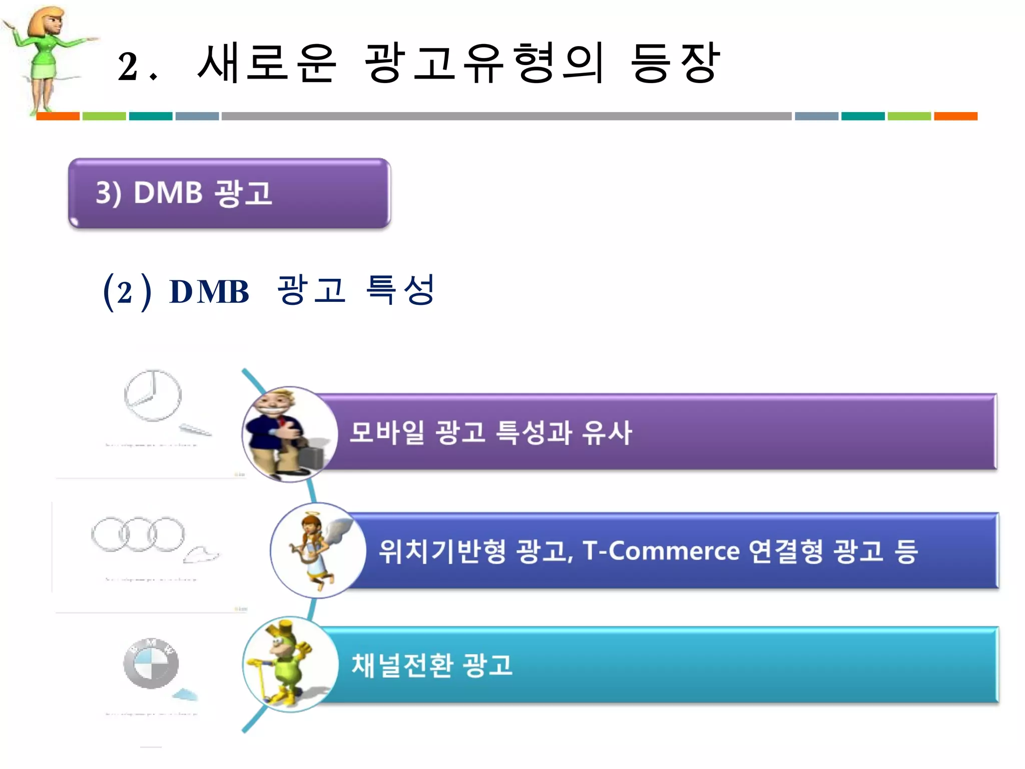 2.  새로운 광고유형의 등장 (2) DMB  광고 특성 