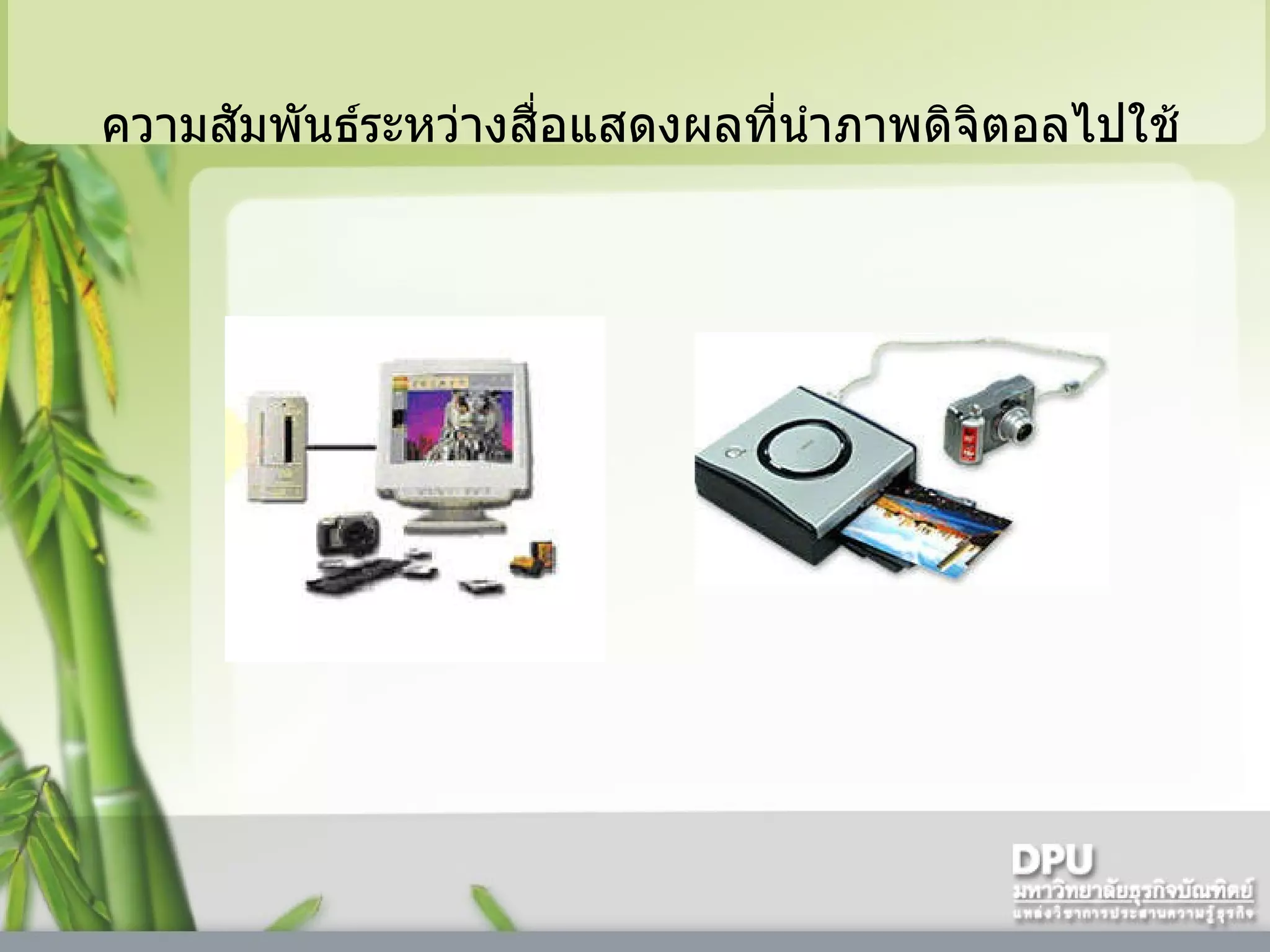 ความสัมพันธ์ระหว่างสื่อแสดงผลที่นำภาพดิจิตอลไปใช้  