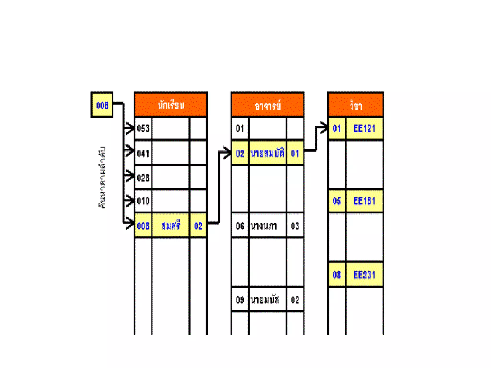 โครงสร้างข้อมูลในระบบฐานข้อมูล