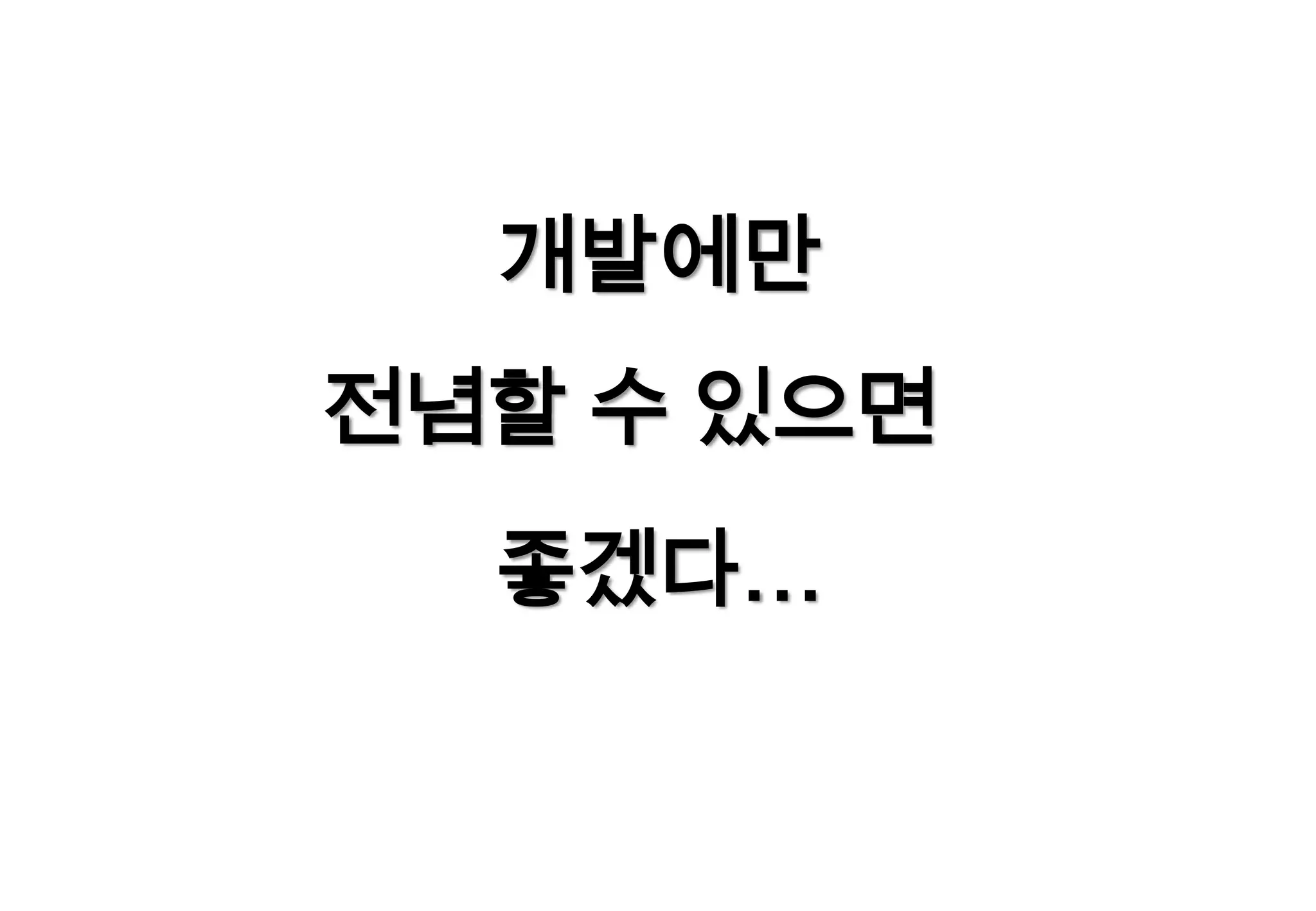 개발에만전념할 수 있으면좋겠다…