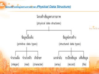 โครงสร้างข้อมูลทางกายภาพ (Physical Data Structure)
 
