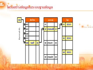 โครงสร้างข้อมูลในระบบฐานข้อมูล
 