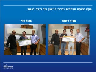 ‫טקס חלוקת הפרסים במרכז הייעוץ של רגבה בגעש‬


‫מקום שני‬                  ‫מקום ראשון‬
 