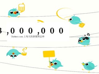 3,000,000 Twitter.com 上每天的新微博总和 