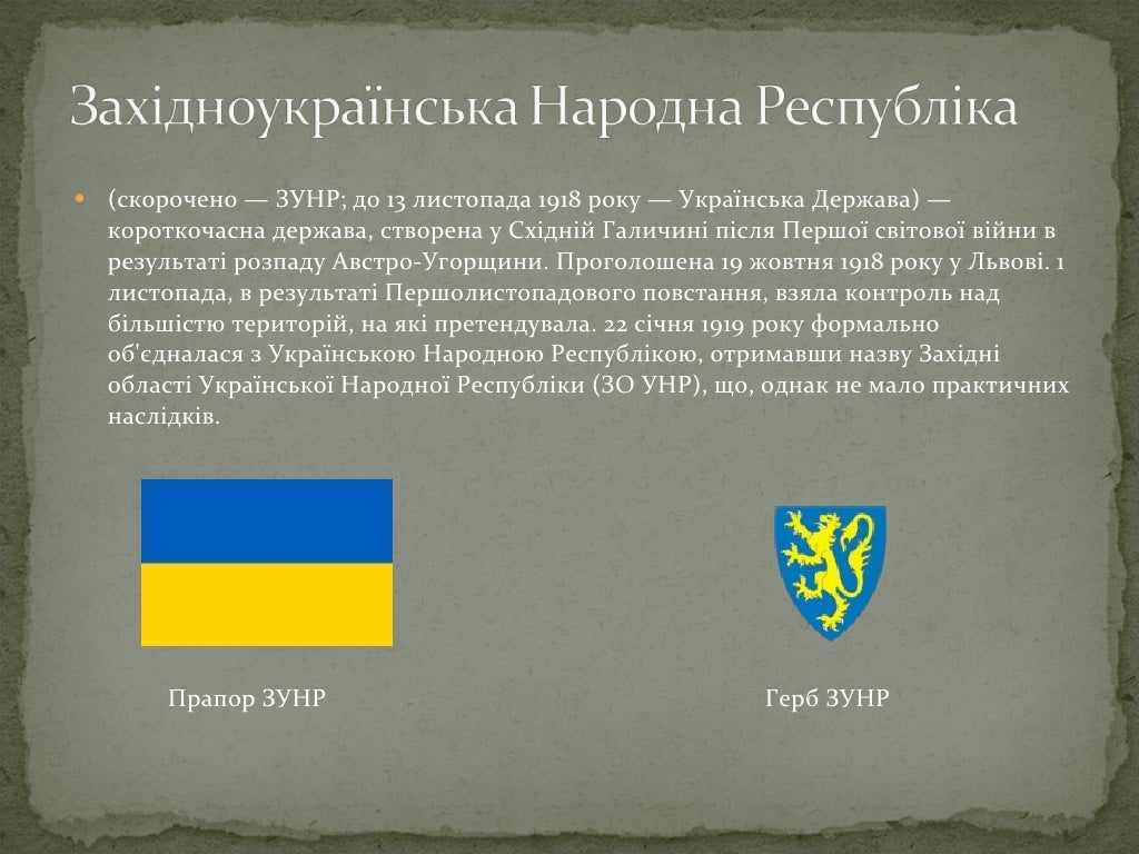 Западно украинская народная республика карта