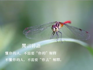 言碎語閒
的人，不需要“ 的”解釋懂你 你
不 的人，不需要“ 去”解釋。懂你 你
 