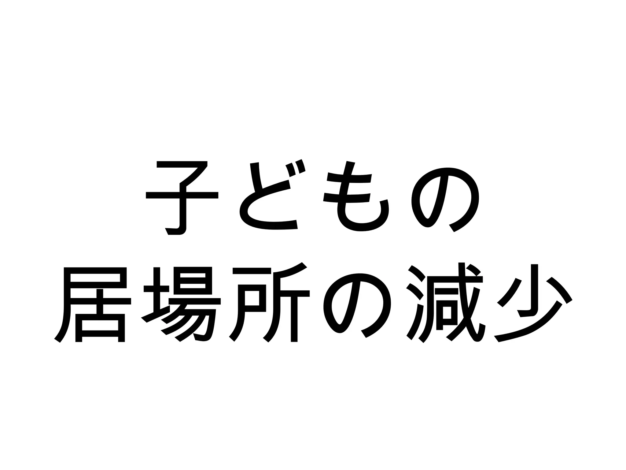 子どもの
居場所の減少
 