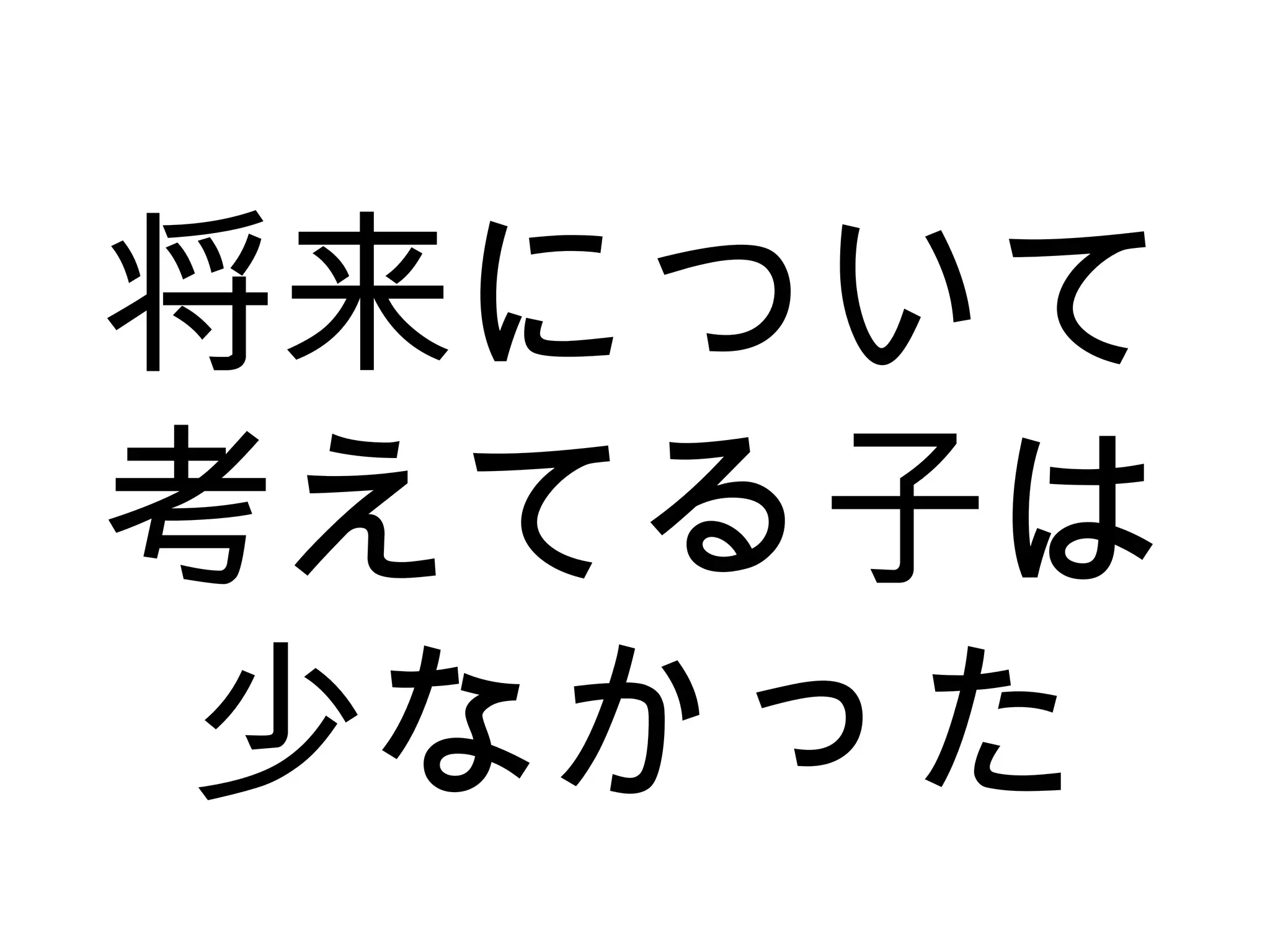 将来について
考えてる子は
少なかった
 