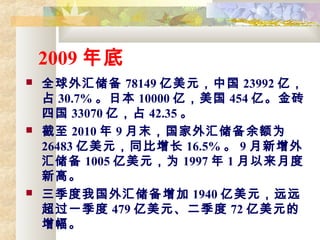 2009 
? ȫ㴢 78149 Ԫй 23992 ڣ
ռ 30.7% ձ 10000 ڣ 454 ڡש
Ĺ 33070 ڣռ 42.35 
?  2010  9 ĩ㴢Ϊ
26483 Ԫͬ 16.5%  9 
㴢 1005 ԪΪ 1997  1 ¶
¸ߡ
? ҹ㴢 1940 ԪԶԶ
һ 479 Ԫ 72 Ԫ

 