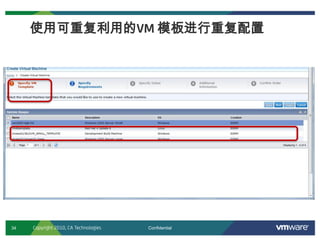 34 Confidential
使用可重复利用的VM 模板进行重复配置
Copyright 2010, CA Technologies
 