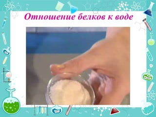 Отношение белков к воде
 