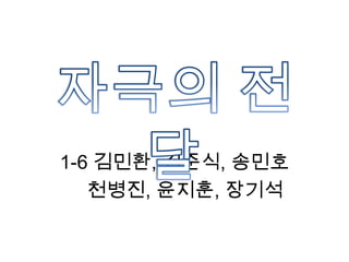 1-6 김민환, 김준식, 송민호     천병진, 윤지훈, 장기석 자극의 전달 