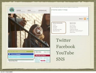 Twitter
                 Facebook
                 YouTube
                 SNS

2010   11   26
 