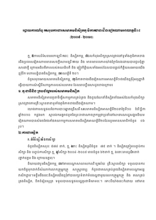            យ         ណ៍ប ូ កសុ ប                    ស       គមនស តភ ូ ម              គ   ងេជីងេវ ត                 ម     ណ ទ១៩

                                                                          (២០០៩ - ២០១០)




                   កុង
                     ឱ           សដ៏ែសនមេ                     ិ កេនះ និស ិតកម ុ ែដលកំពុងសិក                        វ     វេ   ទូ    ំងភូមិ     គ       ង

េជង បេទសេវ ត                            ម    នេសចកីេ                មន  ី ក យ និង         នេ    ទន     ព      ៉ ងៃ កែលងេ           យ    នជួបជុំ

              ថី េ            មអធិបតី        ពបស់គណធិបតី និង េភ វកិតិយស                         ំងអស់ែដល              នផល់កិតិយសេ           យេយង

ខេបក ម
  ុំ                        សនិ        តនិស ិតកម ុ              ណតិទី ២០។

                   ជំនួសមុខេ             យស        គមនិសិ តកម ុ ភូមិ             គ      ងេជងេវ ត         ម     ណតិទ១៩េយងខសុំអនុ
                                                                                                                    ី      ុំ                           តិ

េធ           យ           ណសីពីȞ
                             ៍                      ពបស់ស             គម ែដល        នខឹម        ដូច   ងេ      ម៖

១. ត ួ                 ទ នង កបខ័ ណបស់ស                              គមនស ត

                   ស        គមនិសិ ត          នតួ       ទីេធȞ            ព គប់ គង និងជួយែណ                និស ិត
                                                                                                             ំ            ំងអស់ែដលកំពុងសិក

           វ           វ    ម គឹះ        ន         ទូ       ំងភូមិ    គ     ងេជងេវ ត       ម។

                   េ       ង      មលទផលៃន               េ      ះេ     តេ ជសេ  សស        គមនិស ិត         ណតិទី២០           ៃថទី១០         ែខវិ ចិ

     ំ២០១០                  កនងមក                  នឯកអគ ជទូតៃន ពះ                          ច កកម ុ       ប     េ
                                                                                                                ំ              ណដសងមនិយម

េវ ត                   ម    នសំេចែតង              ំងគណកម              ស    គមនិស ិត           ណតិទ២០ែដលួម
                                                                                                    ី                     នស        ជិកចំនួន        ០៦

ូប។

២.                        ស

                   ក. អំពនិ ស ិ តនិ ង សិ ក
                         ី

                   ចំនួននិស ិតសុ ប: ៥៧៤                        ក់, ក ុ ង ះ និស ិត សីចំនួន
                                                                        េ                               ៧៩      ក់ ។ និស ិតេ ត មប                ប់      

សិក            និង ប             ប់    សិក        ក ុ ង សិក
                                                         ំ            ២០០៨ -២០០៩            នចំនួន ៦២          ក់ ក ុ ងេ       ះ    ន សី
                                                                                                                                       ៣       ក់

(    ក់ឧតម និង េ                       យឧតម)។

                   និ       យ         ួ មនិស ិតកម ុ េ                មប              សកលវ ិ ទ ល័យ             គឺះ       នសិក        ទទួល        ន       

យកចិតទុក                        ក់ពីសំ       ក់េ        ក គអក គ                             ក៏ដូច      គណ គប់ គងនិស ិត                  មប         អេន

    សិក                ន។ទនឹមនឹងេនះនិស ិតេយងខេុ ំ                          នក ទំ      ក់ទំនងល         មួយេ        ក គអក គ និង គណ គប់

    គងនិស ិត, ខិតខំេ នសូ ត ទទួល                                     នលទផលលគួ            ទីេ    ទនៈ។ េ        ះបី       ៉ ងេនះក៏េ    យ េ               ន
 