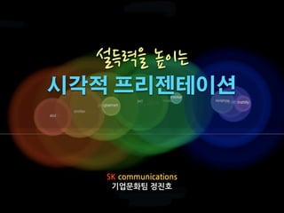 설득력을높이는
시각적 프리젠테이션



   SKcommunications
    기업문화팀정진호
 