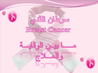 سرطان الثدي Breast Cancer,[object Object],مـــــا بيــن الوقايـــة والعـــلاج ,[object Object]