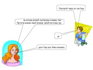 אבל איך זה קשור להפרטה? זוכר שאמרנו שבהפרטה לוקחים מערכת או  גוף ששייכים לכולם, ונותנים לכמה אנשים פרטיים? כן. האנשים האלה הם בעלי ההון 