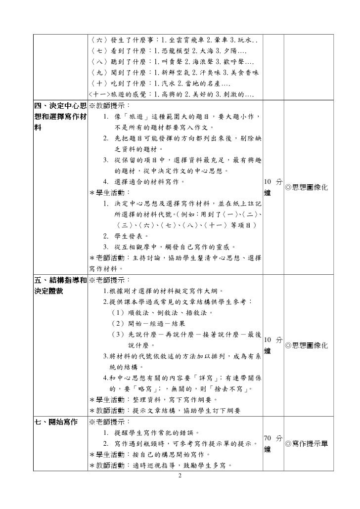 作文教學簡案以旅遊為例 作文教學簡案以旅遊為例