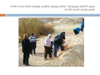 הגענו ל " חולות הצבעוניים ",  חולקו בקבוקוני פלסטיק שקופים והחלה נהירה למילוי במגוון צבעים ,  להביא לנכדים 