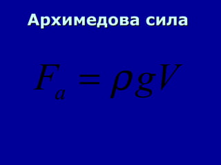 Архимедова сила 