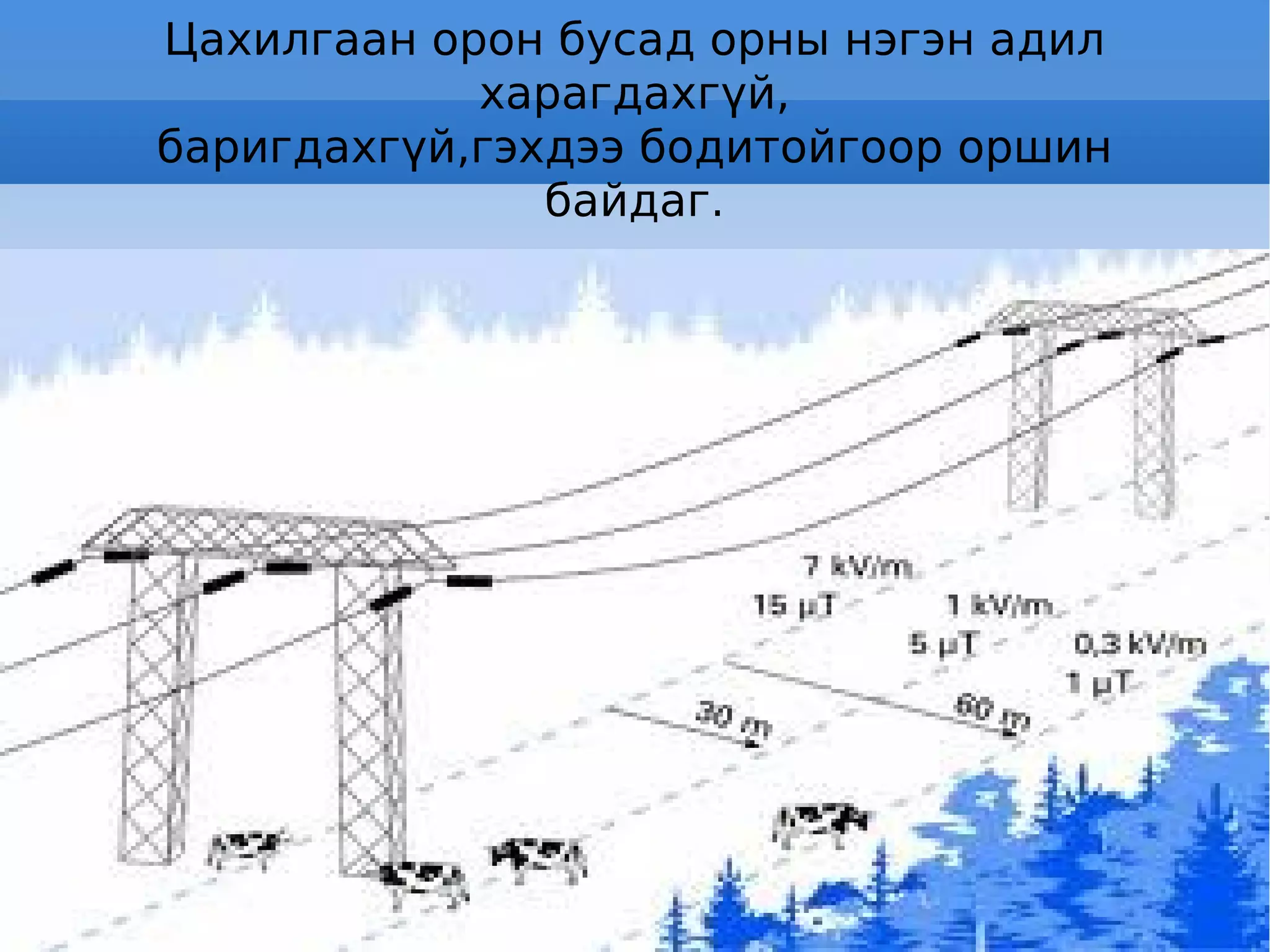 Цахилгаан орон бусад орны нэгэн адил харагдахгүй, баригдахгүй,гэхдээ бодитойгоор оршин байдаг. 