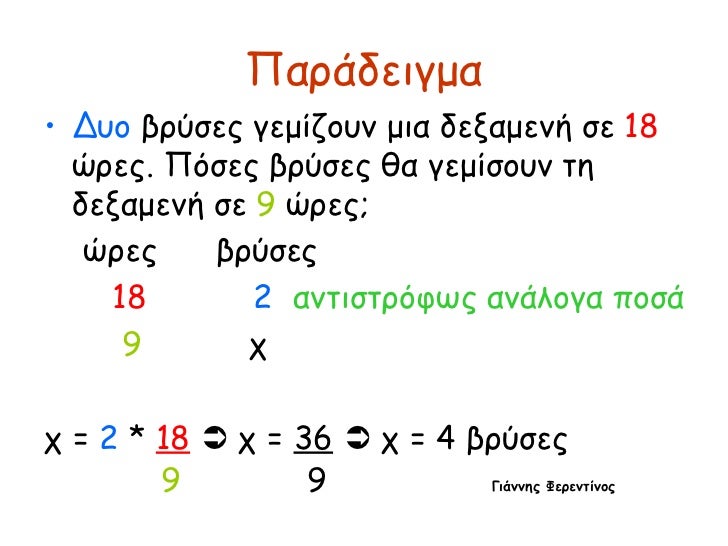 Αποτέλεσμα εικόνων για η απλή μέθοδος των τριών στα ανάλογα