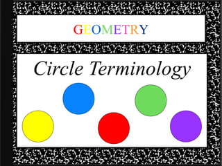 GEOMETRY


Circle Terminology
 