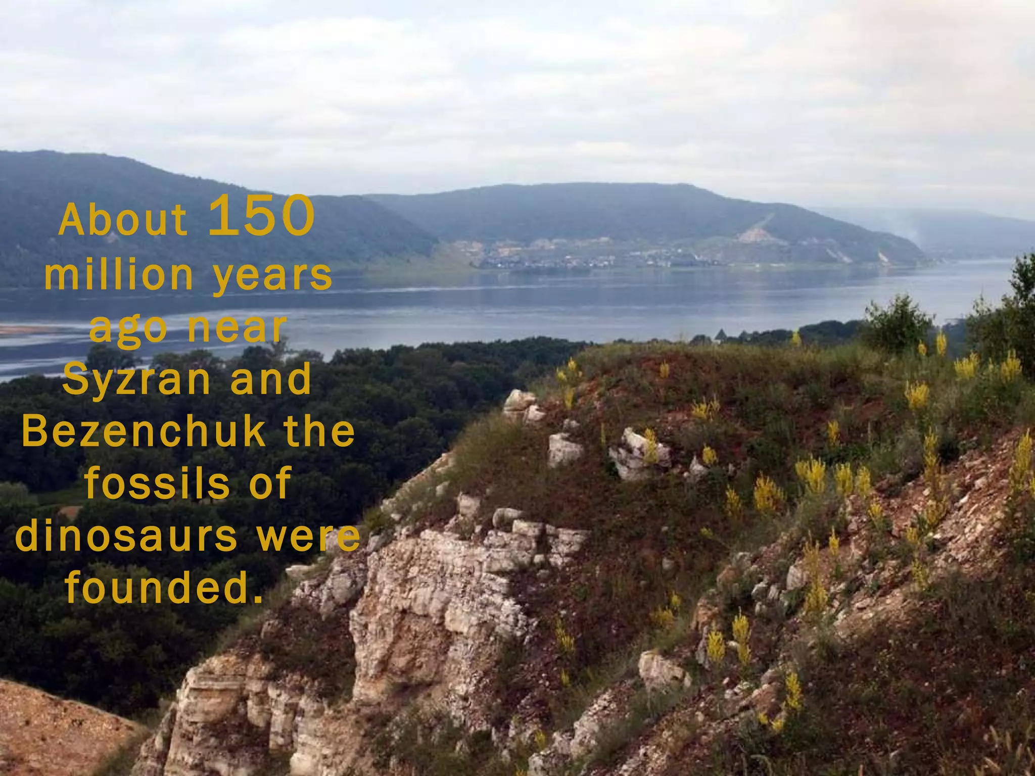 About  150  million years ago near Syzran and Bezenchuk the fossils of dinosaurs were founded.  