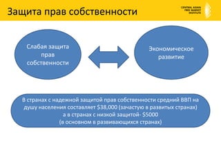 Отсутствие независимости судебной властиДискредитация судебной системы Суд - орудие для удаления неугодных лиц и вопросов перераспределения собственностиВысокий уровень взяточничества в системе правосудияНизкая самоуправляемость и независимость судебной системы 