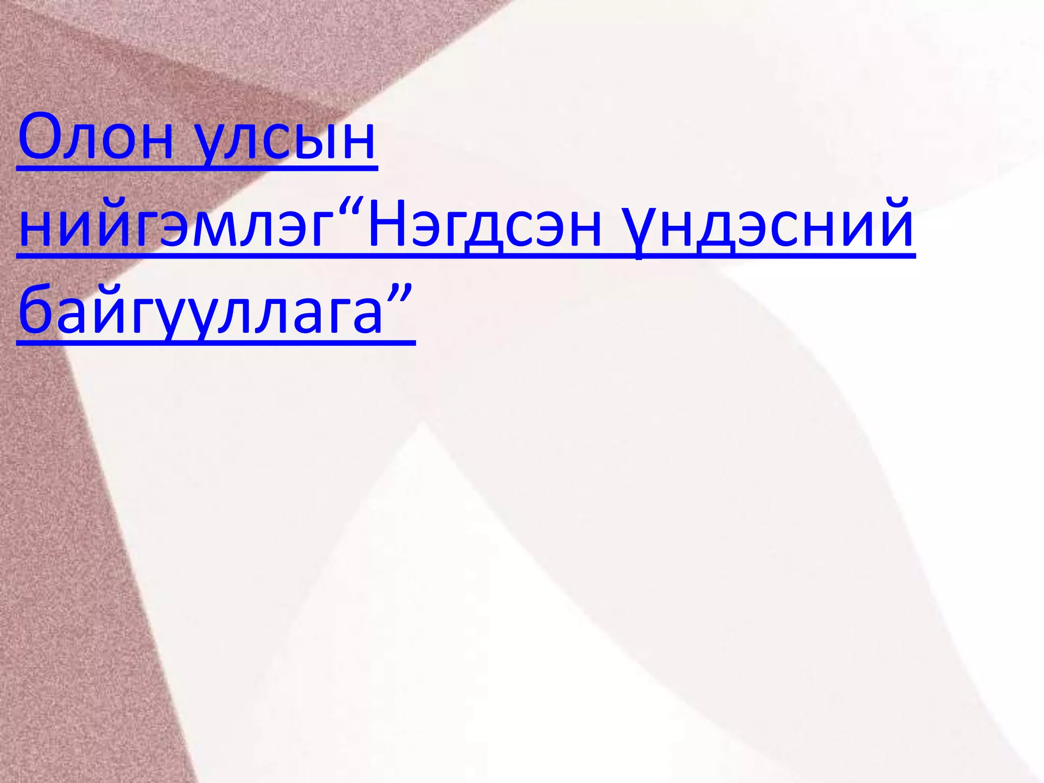 Олон улсын нийгэмлэг“Нэгдсэн үндэсний байгууллага”