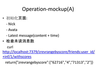 Operation-mockup(A)<br />初始化页面:<br />    - Nick<br />   - Avata<br />- Latest message(content + time)<br />检查未读消息数<br />  ...