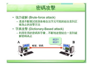 ¹Ÿ=§:
    • TCP/IP X›d6 65536 H¹Ÿ=d*‰Á.
      ¹ŸYLÃ
     – TCP ~ UDP port
    • ¹Ÿ=§:Yôf®¯õ»
fzeØûU
      Ôš¼Y¹Ÿ=d†þ±IÞd6,c)
      ø¿4JnõSG*8ûU.
A          Port Scan                              B
                        Port 1000,2000,3000....
            ¸Ø
 